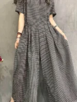 FlexElevate Lace-Up Linen Jumpsuit