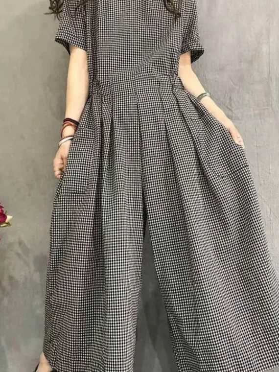 FlexElevate Lace-Up Linen Jumpsuit