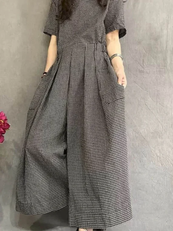 FlexElevate Lace-Up Linen Jumpsuit