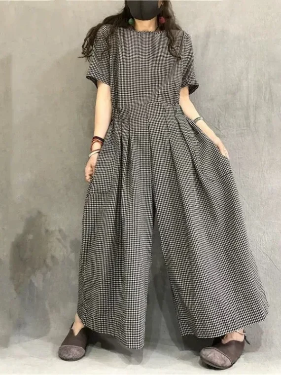 FlexElevate Lace-Up Linen Jumpsuit