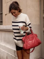 FlexElevate Striped Knitted Loose Long Sleeve Top