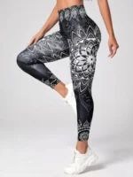 FlexElevate Lotus Print High Waisted Yoga Leggings