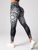 FlexElevate Lotus Print High Waisted Yoga Leggings