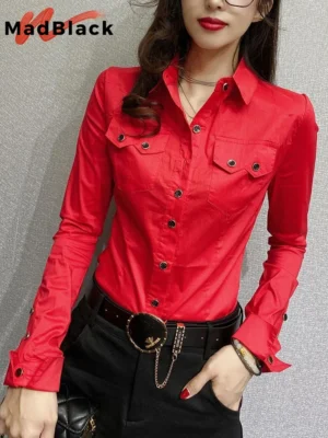MadBlack-New-Spring-Women-s-Long-Sleeve-Green-Shirts-Autumn-Office-Lady-Pocket-Blouses-Women-Button-1