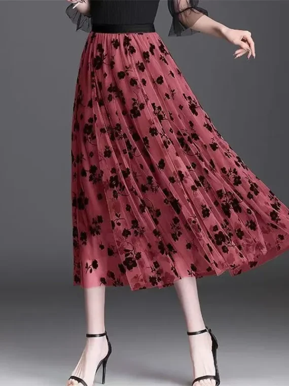 FlexElevate Mesh Floral Skirt