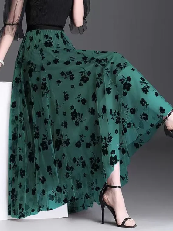 FlexElevate Mesh Floral Skirt