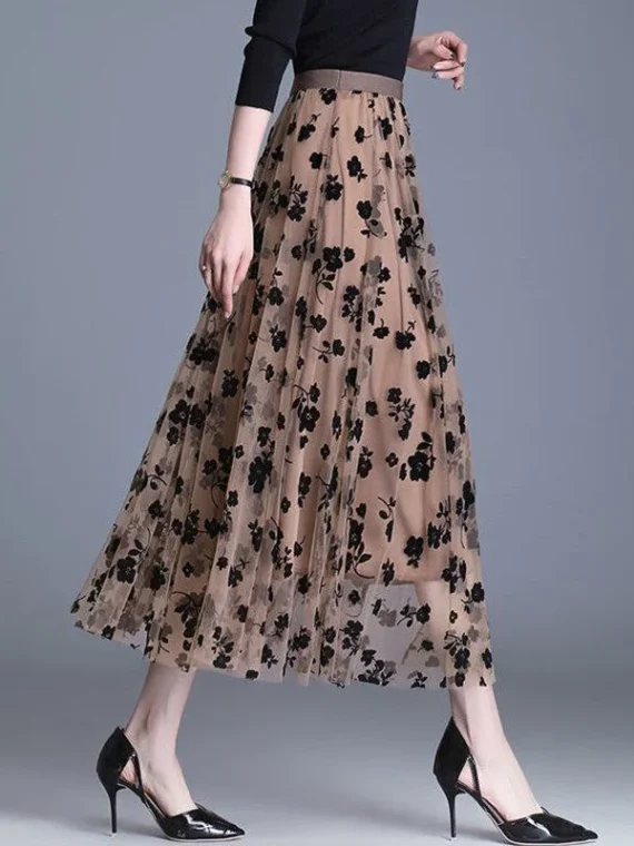 FlexElevate Mesh Floral Skirt