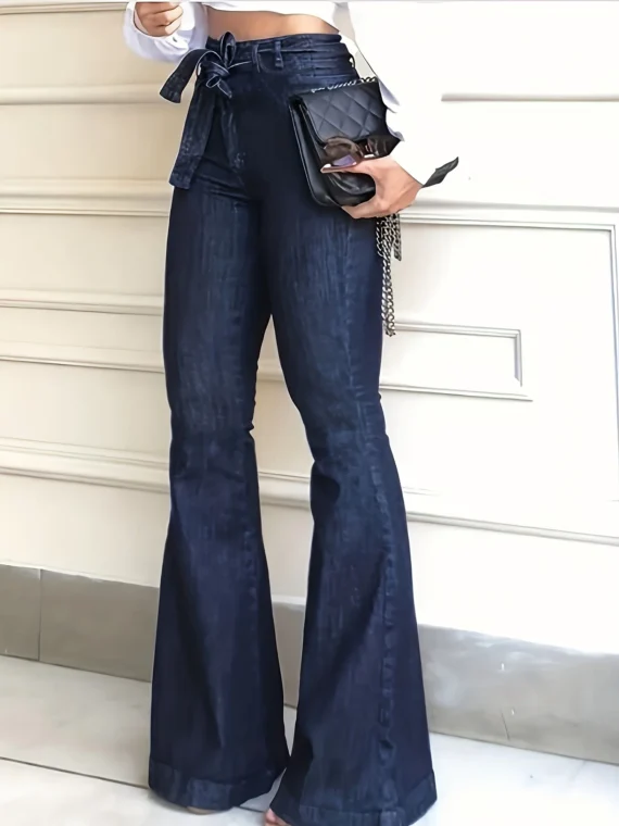 FlexElevate Navy Blue Flared Jeans