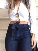 FlexElevate Navy Blue Flared Jeans