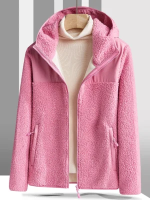 FlexElevate Lamb Fleece Hooded Cardigan Coat