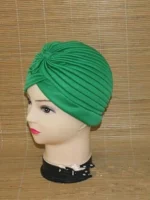 FlexElevate Pleated Green Turban Head Wrap