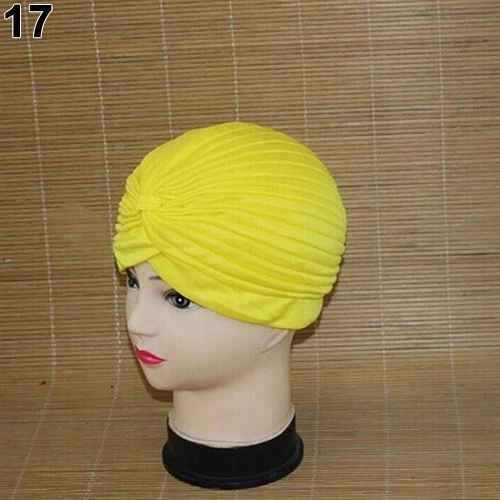 FlexElevate Pleated Yellow Turban Head Wrap