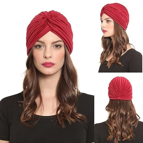 FlexElevate Pleated Green Turban Head Wrap