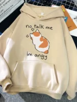 FlexElevate Angry Cat Print Women's Hoodie