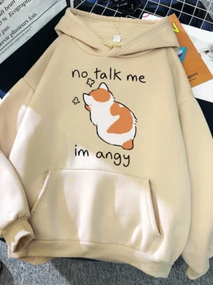 FlexElevate Angry Cat Print Women's Hoodie