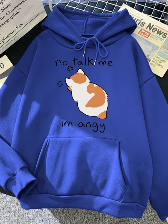 FlexElevate Angry Cat Print Women's Hoodie