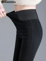 FlexElevate Oversize Black Skinny Pencil Jeans