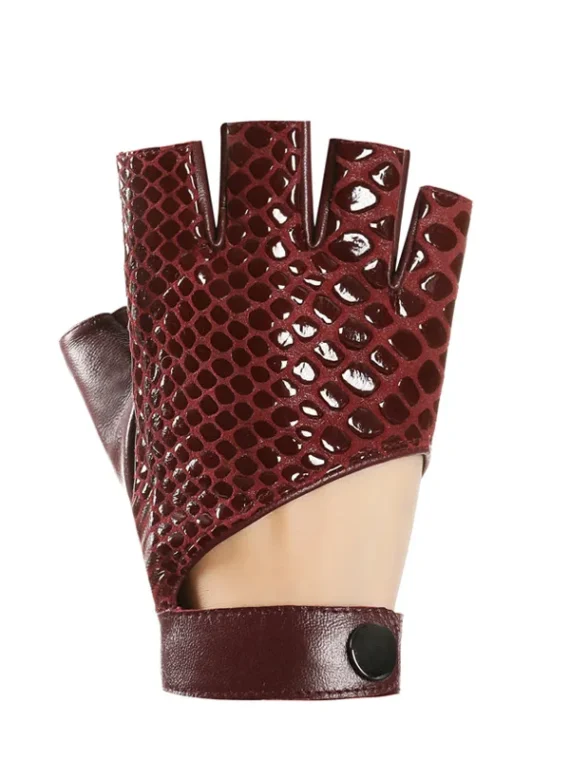 FlexElevate Punk Leather Half Finger Gloves