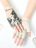 FlexElevate Punk Leather Half Finger Gloves
