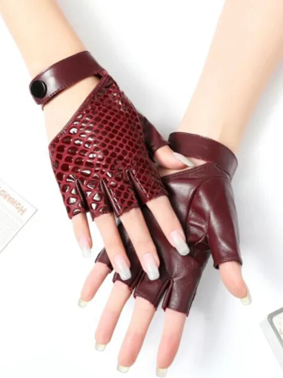FlexElevate Punk Leather Half Finger Gloves
