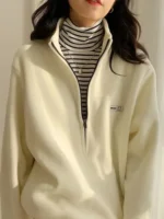 FlexElevate Korean Warm Fleece Fluffy Zip Hoodie