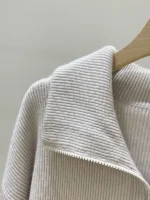 FlexElevate Chain Zipper Polo Collar Cashmere Knit Cardigan