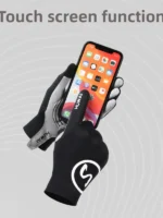 FlexElevate Touch Screen Black Cycling Gloves