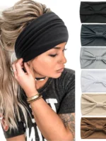 FlexElevate Solid Black Color Yoga Headband