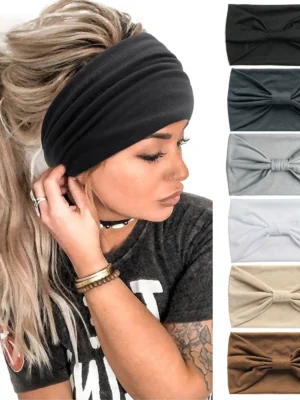 FlexElevate Solid Black Color Yoga Headband