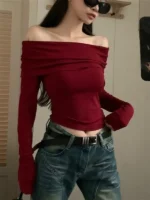 Flexelevate Sexy Off-Shoulder Crop Top