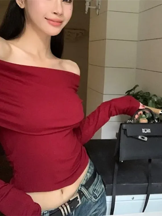 Flexelevate Sexy Off-Shoulder Crop Top