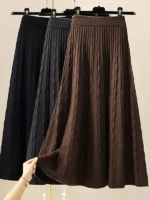 FlexElevate Women's Woolen Mid-Length Skirt