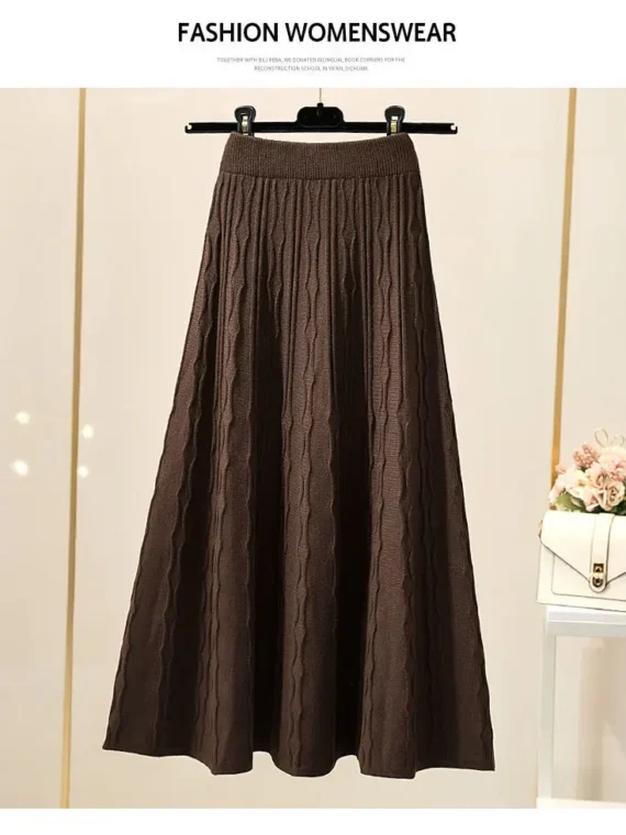 FlexElevate Women's Woolen Mid-Length Skirt