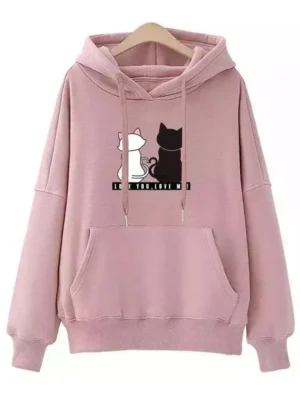 FlexElevate Cute Cat Print Hoodie