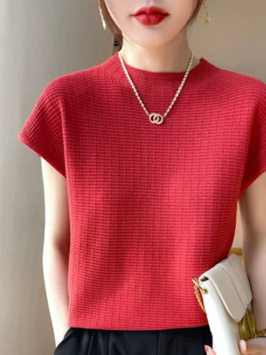 Summer-Female-T-shirts-Short-Sleeve-Women-O-neck-Solid-Color-Fashion-Women-s-Clothing-Tee-1