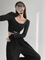 FlexElevate Skinny American Long Sleeve Crop Top