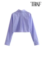 FlexElevate Vintage Cropped Button-Up Shirt