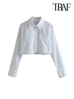 FlexElevate Vintage Cropped Button-Up Shirt