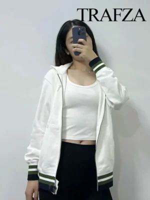 TRAFZA-2023-Women-s-Jacket-Fashion-Loose-Zipper-Fly-Sports-Cardigan-Autumn-Women-s-Versatile-Jacket