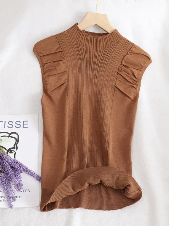 Flexelevate Casual Knitted Sleeveless Top