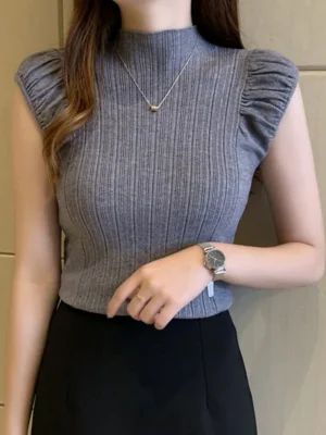 Flexelevate Casual Knitted Sleeveless Top