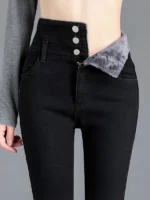 FlexElevate Thermal Winter Thick Fleece High-waist Skinny Jeans