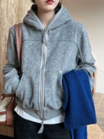 FlexElevate Double-Zip Knitted Hoodie Jacket Cardigan