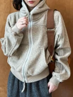 FlexElevate Double-Zip Knitted Hoodie Jacket Cardigan