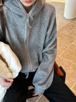 FlexElevate Double-Zip Knitted Hoodie Jacket Cardigan