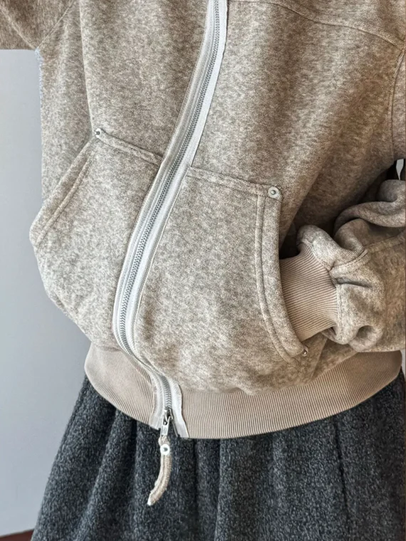 FlexElevate Double-Zip Knitted Hoodie Jacket Cardigan