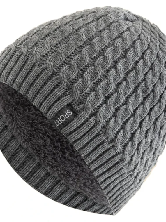 FlexElevate Knitted Winter Beanie Grey Hat