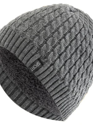 FlexElevate Knitted Winter Beanie Grey Hat