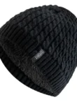 FlexElevate Knitted Winter Beanie Black Hat