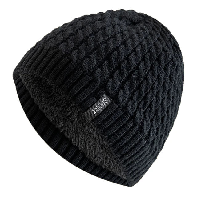 FlexElevate Knitted Winter Beanie Black Hat